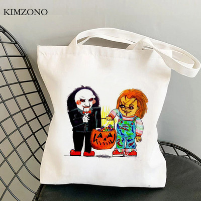 Chucky bevásárlótáska vásárló táska pamut juta táska bevásárlótáska bolsas újrahasznosítható összehajtható táska cabas egyedi