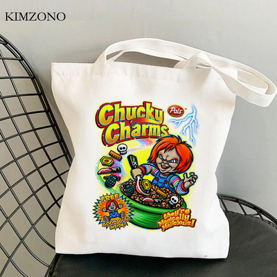 Chucky bevásárlótáska vásárló táska pamut juta táska bevásárlótáska bolsas újrahasznosítható összehajtható táska cabas egyedi