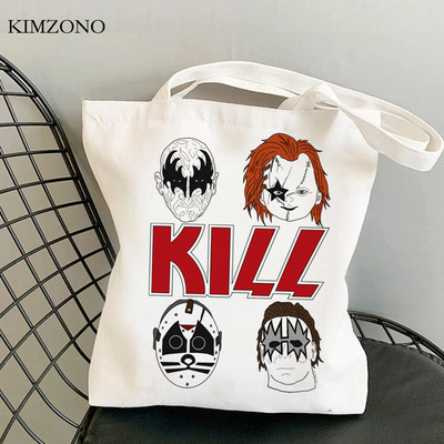 Chucky bevásárlótáska vásárló táska pamut juta táska bevásárlótáska bolsas újrahasznosítható összehajtható táska cabas egyedi