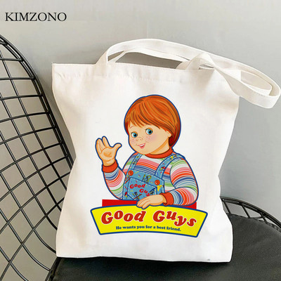 Chucky bevásárlótáska vásárló táska pamut juta táska bevásárlótáska bolsas újrahasznosítható összehajtható táska cabas egyedi