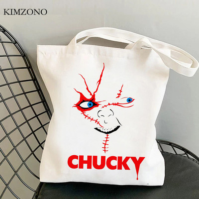 Chucky bevásárlótáska vásárló táska pamut juta táska bevásárlótáska bolsas újrahasznosítható összehajtható táska cabas egyedi