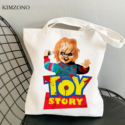 Chucky bevásárlótáska vásárló táska pamut juta táska bevásárlótáska bolsas újrahasznosítható összehajtható táska cabas egyedi