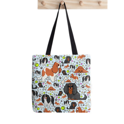 Shopper Cavalier King Charles Spaniel torba s printom ženska Harajuku shopper torba djevojka Torba za kupovinu na rame Ženska platnena torba