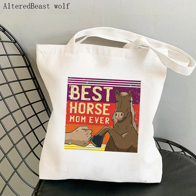 Geantă Shopper femei Anatomia unui cal Geanta Kawaii Harajuku Cumpărături Geantă Shopper Canvas Geanta de mână fetiță Tote Geanta de umăr