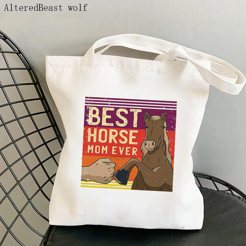 Geantă Shopper femei Anatomia unui cal Geanta Kawaii Harajuku Cumpărături Geantă Shopper Canvas Geanta de mână fetiță Tote Geanta de umăr