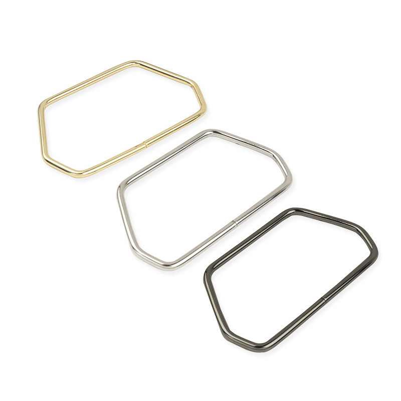 Mâner metalic trapezoid hexagonal puternic pentru genți de mână, feronerie pentru bagaje, accesoriu pentru geanți, cadou, auriu, argint, cadru de posetă