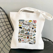 2022 Shopper Tow Femei Gilmore Fete Printed Tote Geantă Femei Harajuku Shopper Geantă de mână Geanta de umăr Geanta de cumpărături Lady Canvas Bag