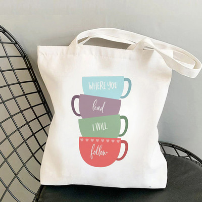 2022 Shopper Tow Femei Gilmore Fete Printed Tote Geantă Femei Harajuku Shopper Geantă de mână Geanta de umăr Geanta de cumpărături Lady Canvas Bag