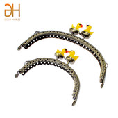 8,5/12,5 cm Sárga kacsa csók zár táskákhoz Bronz fém ív csipke pénztárca keret Barkács kézműves pénztárca varrás kiegészítők