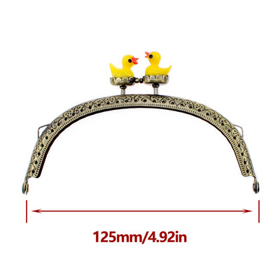 8,5/12,5 cm Sárga kacsa csók zár táskákhoz Bronz fém ív csipke pénztárca keret Barkács kézműves pénztárca varrás kiegészítők