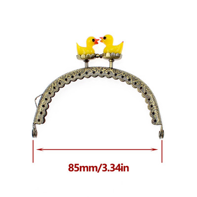 8,5/12,5 cm Sárga kacsa csók zár táskákhoz Bronz fém ív csipke pénztárca keret Barkács kézműves pénztárca varrás kiegészítők