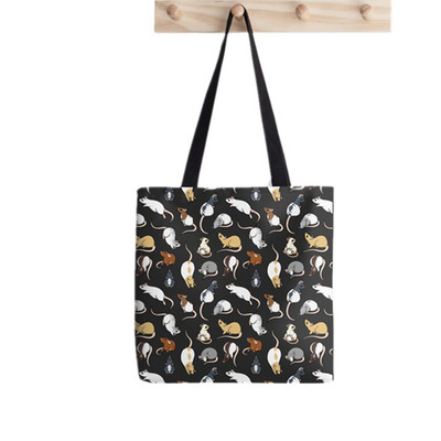 2021 Shopper Rats Tote Bag Nyomtatott táska női Harajuku vásárló kézitáska lány Vállas bevásárlótáska Lady Canvas Bag