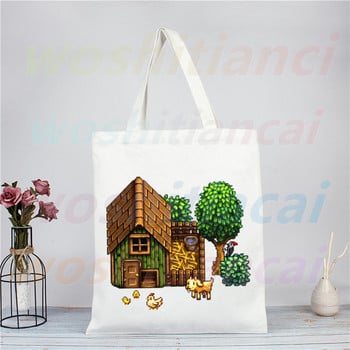 Stardew Valley Farm Pelican Town Game Canvas Shoulder Tote Τσάντα για γυναίκες Τσάντες Eco επαναχρησιμοποιήσιμη Τσάντα αγορών Vintage Τσάντες Ulzzang