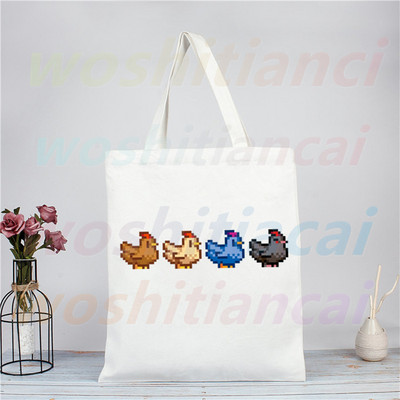 Stardew Valley Farm Pelican Town játék Vászon válltáska női kézitáskák számára Eco újrafelhasználható bevásárlótáska Vintage Ulzzang táskák