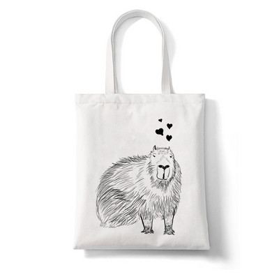 Kawaii Capybara Animal Rajzfilm Nagy vásárlótáska Nyomtatás Vászontartó táska Kézitáska Női Táska Harajuku válltáska Strandtáska Női táska