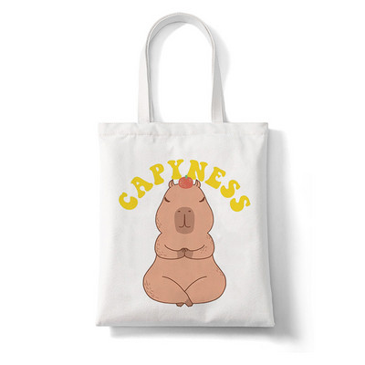 Kawaii Capybara Animal Rajzfilm Nagy vásárlótáska Nyomtatás Vászontartó táska Kézitáska Női Táska Harajuku válltáska Strandtáska Női táska
