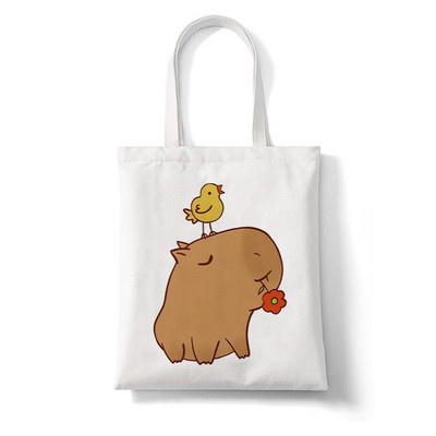 Kawaii Capybara Animal Rajzfilm Nagy vásárlótáska Nyomtatás Vászontartó táska Kézitáska Női Táska Harajuku válltáska Strandtáska Női táska