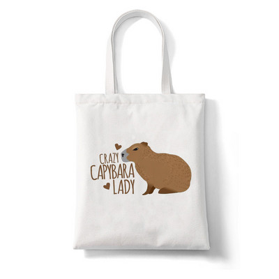 Kawaii Capybara Animal Rajzfilm Nagy vásárlótáska Nyomtatás Vászontartó táska Kézitáska Női Táska Harajuku válltáska Strandtáska Női táska