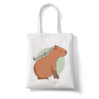 Kawaii Capybara Animal Rajzfilm Nagy vásárlótáska Nyomtatás Vászontartó táska Kézitáska Női Táska Harajuku válltáska Strandtáska Női táska
