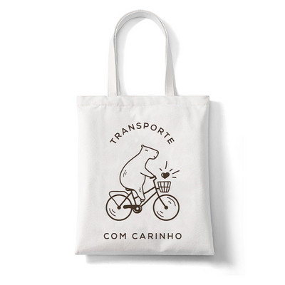 Kawaii Capybara Animal Rajzfilm Nagy vásárlótáska Nyomtatás Vászontartó táska Kézitáska Női Táska Harajuku válltáska Strandtáska Női táska