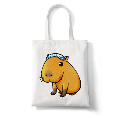 Kawaii Capybara Animal Rajzfilm Nagy vásárlótáska Nyomtatás Vászontartó táska Kézitáska Női Táska Harajuku válltáska Strandtáska Női táska