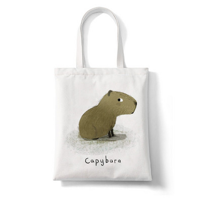 Kawaii Capybara Animal Rajzfilm Nagy vásárlótáska Nyomtatás Vászontartó táska Kézitáska Női Táska Harajuku válltáska Strandtáska Női táska