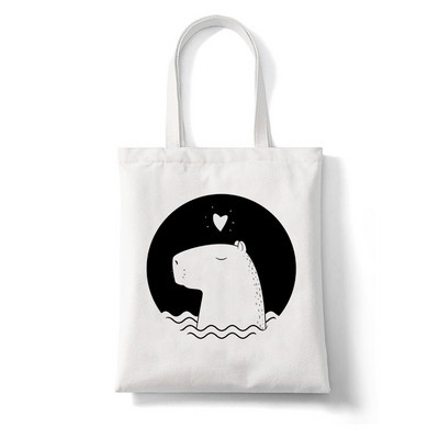 Kawaii Capybara Animal Rajzfilm Nagy vásárlótáska Nyomtatás Vászontartó táska Kézitáska Női Táska Harajuku válltáska Strandtáska Női táska