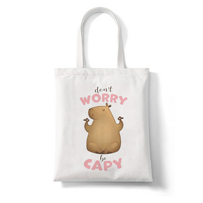 Kawaii Capybara Animal Rajzfilm Nagy vásárlótáska Nyomtatás Vászontartó táska Kézitáska Női Táska Harajuku válltáska Strandtáska Női táska