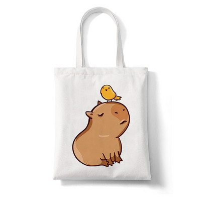 Kawaii Capybara Animal Rajzfilm Nagy vásárlótáska Nyomtatás Vászontartó táska Kézitáska Női Táska Harajuku válltáska Strandtáska Női táska