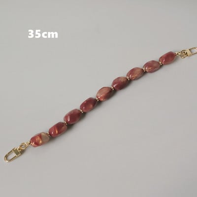 Accesoriu pentru geantă de femeie nouă, negru, bej, roșu, mărgele din rășină acrilică, brățară artizanală pentru femei, lanț de mâner pentru geanta de schimb