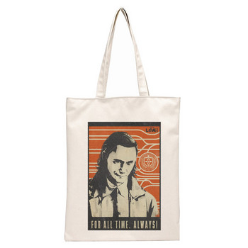 Loki Canvas Shoulder Tote Bag για γυναικείες τσάντες Eco επαναχρησιμοποιούμενες τσάντες αγορών Vintage τσάντες