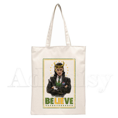 Loki Canvas válltáska női kézitáskáknak Eco újrafelhasználható bevásárlótáska Vintage táskák