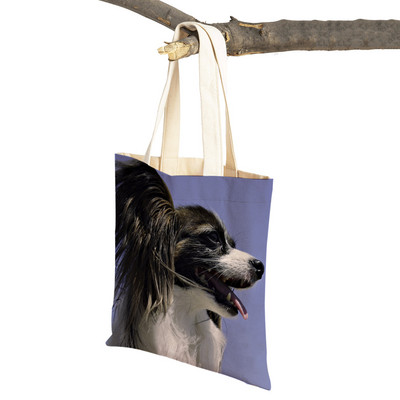 Mados mielas naminis gyvūnėlis šuo studentas drobė apsipirkimas MINI Jorkšyro rankinė Daugkartinio naudojimo dvigubo rašto laisvalaikio krepšys moterims