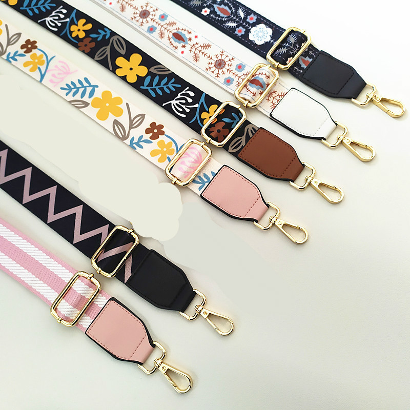 Madingi spalvingi krepšio dirželiai, juostelės, gėlių keitimas, platūs dirželiai, skirti skersiniam krepšiui, priedai, pečių dirželis krepšiams.