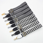 Új Houndstooth táska vállpánt bőrrel Egy vállpánttal állítható csere hosszú vállpántos táskatartozékok