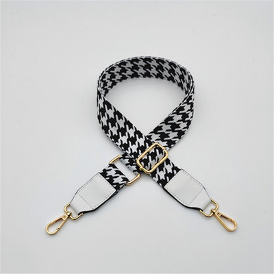 Új Houndstooth táska vállpánt bőrrel Egy vállpánttal állítható csere hosszú vállpántos táskatartozékok