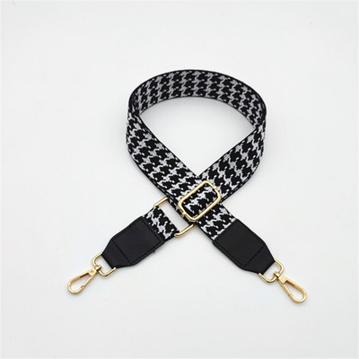 Új Houndstooth táska vállpánt bőrrel Egy vállpánttal állítható csere hosszú vállpántos táskatartozékok