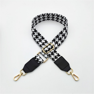 Új Houndstooth táska vállpánt bőrrel Egy vállpánttal állítható csere hosszú vállpántos táskatartozékok