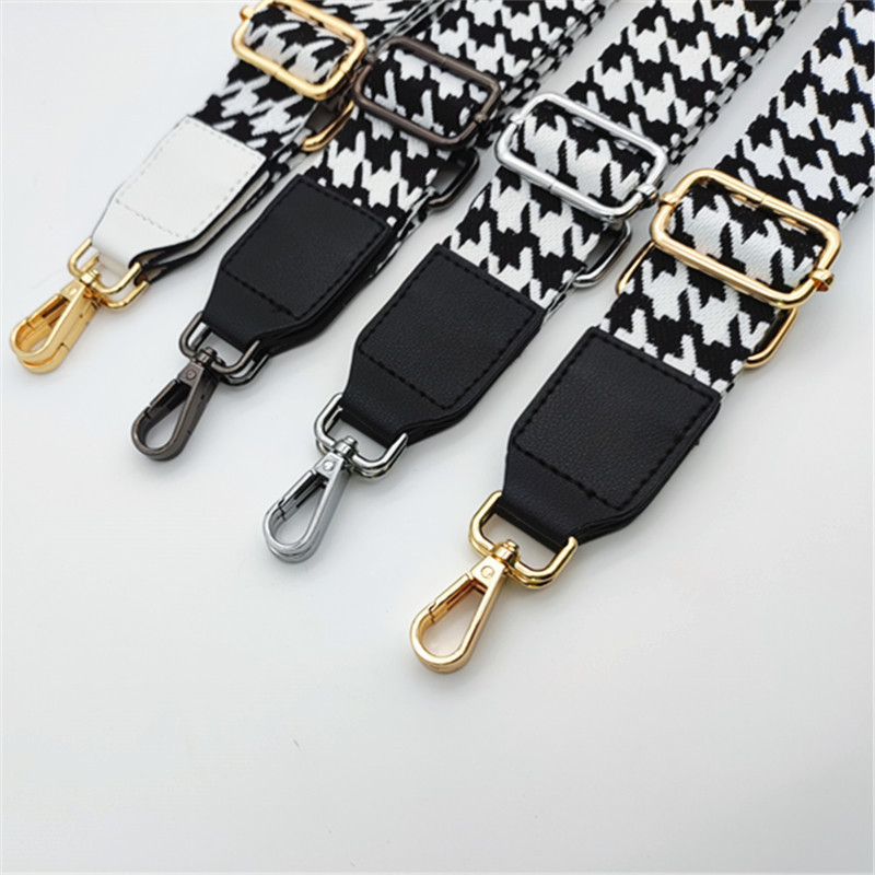 Új Houndstooth táska vállpánt bőrrel Egy vállpánttal állítható csere hosszú vállpántos táskatartozékok
