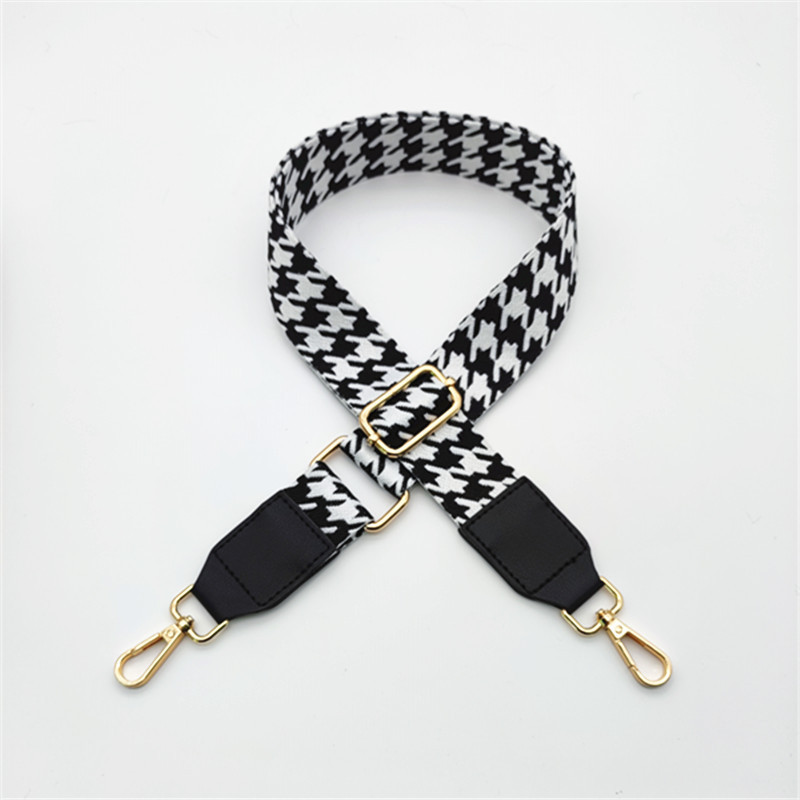 Új Houndstooth táska vállpánt bőrrel Egy vállpánttal állítható csere hosszú vállpántos táskatartozékok