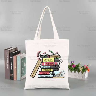 Whistledown Bridgertoni graafiline lõuend Lihtsad ostukotid TV-sarjad Tüdrukute elu vabaaja pistik Tea Lady pakend Käekott