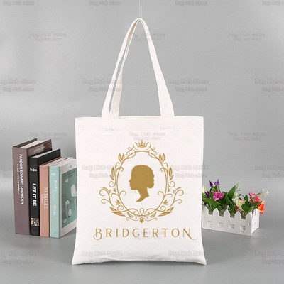 Whistledown Bridgertoni graafiline lõuend Lihtsad ostukotid TV-sarjad Tüdrukute elu vabaaja pistik Tea Lady pakend Käekott