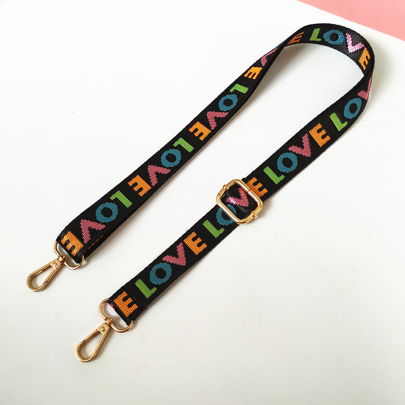 Zamjenske naramenice za usku torbu od 2,5 cm, podesive naramenice za torbicu LOVE Letters, svjetleće boje, remen za malu mini torbu