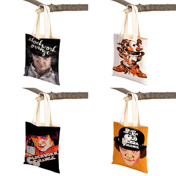 Αστυνομική ταινία A Clockwork Lady Shopping Bags Classic Movie επαναχρησιμοποιήσιμη Αναδιπλούμενη οικολογική καμβάς γυναικεία τσάντα αγορών Cartoon Travel Tote Handb