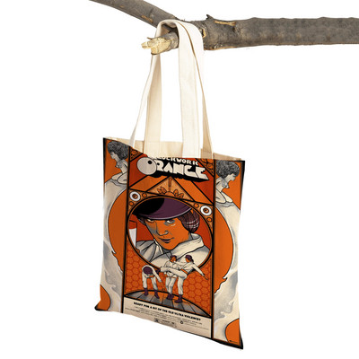 Crime Film A Clockwork Lady Shopping Bags Classic Movie Višekratna sklopiva eko platnena ženska torba za kupovinu Cartoon Travel Tote Handb