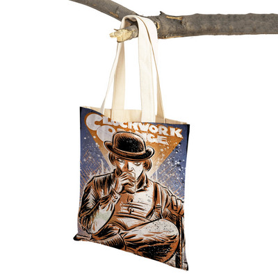 Crime Film A Clockwork Lady Shopping Bags Classic Movie Višekratna sklopiva eko platnena ženska torba za kupovinu Cartoon Travel Tote Handb