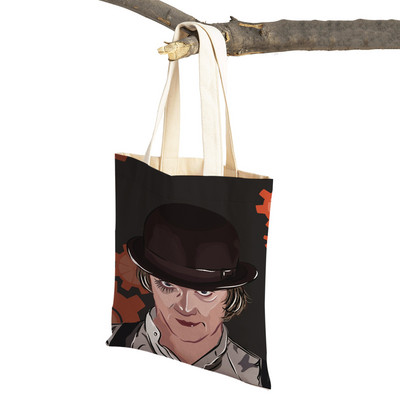 Crime Film A Clockwork Lady Shopping Bags Classic Movie Višekratna sklopiva eko platnena ženska torba za kupovinu Cartoon Travel Tote Handb