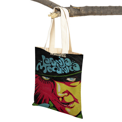 Crime Film A Clockwork Lady Shopping Bags Classic Movie Višekratna sklopiva eko platnena ženska torba za kupovinu Cartoon Travel Tote Handb