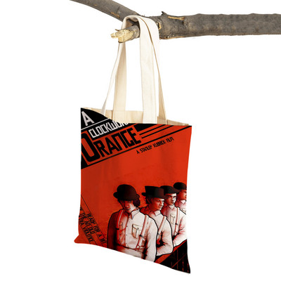 Crime Film A Clockwork Lady Shopping Bags Classic Movie Višekratna sklopiva eko platnena ženska torba za kupovinu Cartoon Travel Tote Handb