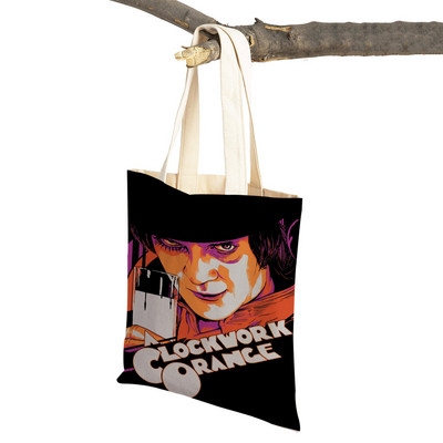Crime Film A Clockwork Lady Shopping Bags Classic Movie Višekratna sklopiva eko platnena ženska torba za kupovinu Cartoon Travel Tote Handb